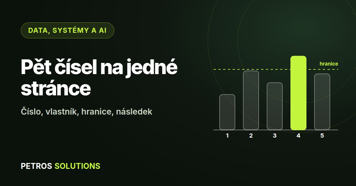 Schéma rámce Pět čísel na jedné stránce