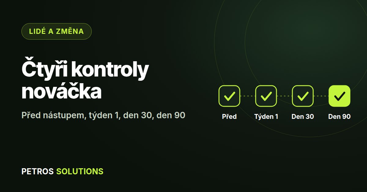 Schéma rámce Čtyři kontroly nováčka